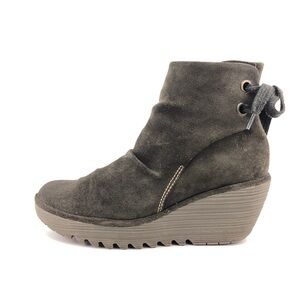 Fly London Yama Brown Suede Wedge Boots EUR 40